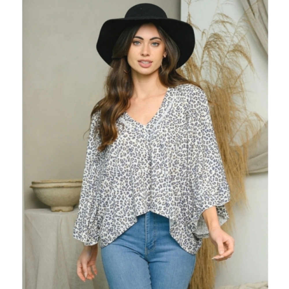 NWT Boho Animal Print Top